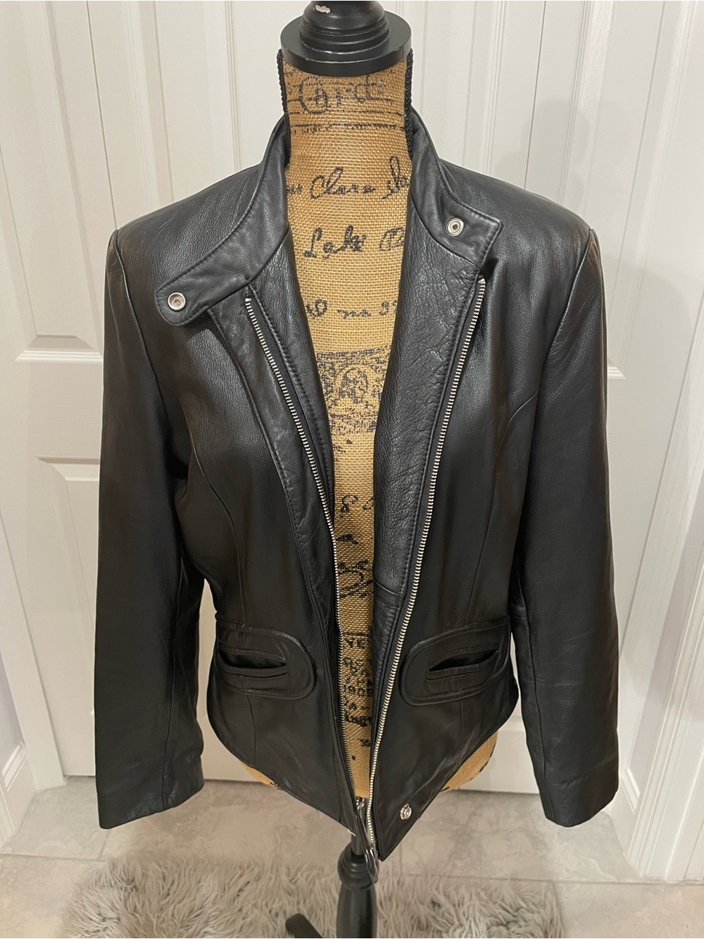 Wilson Maxima Black Leather Zip-Front Women's Jacket